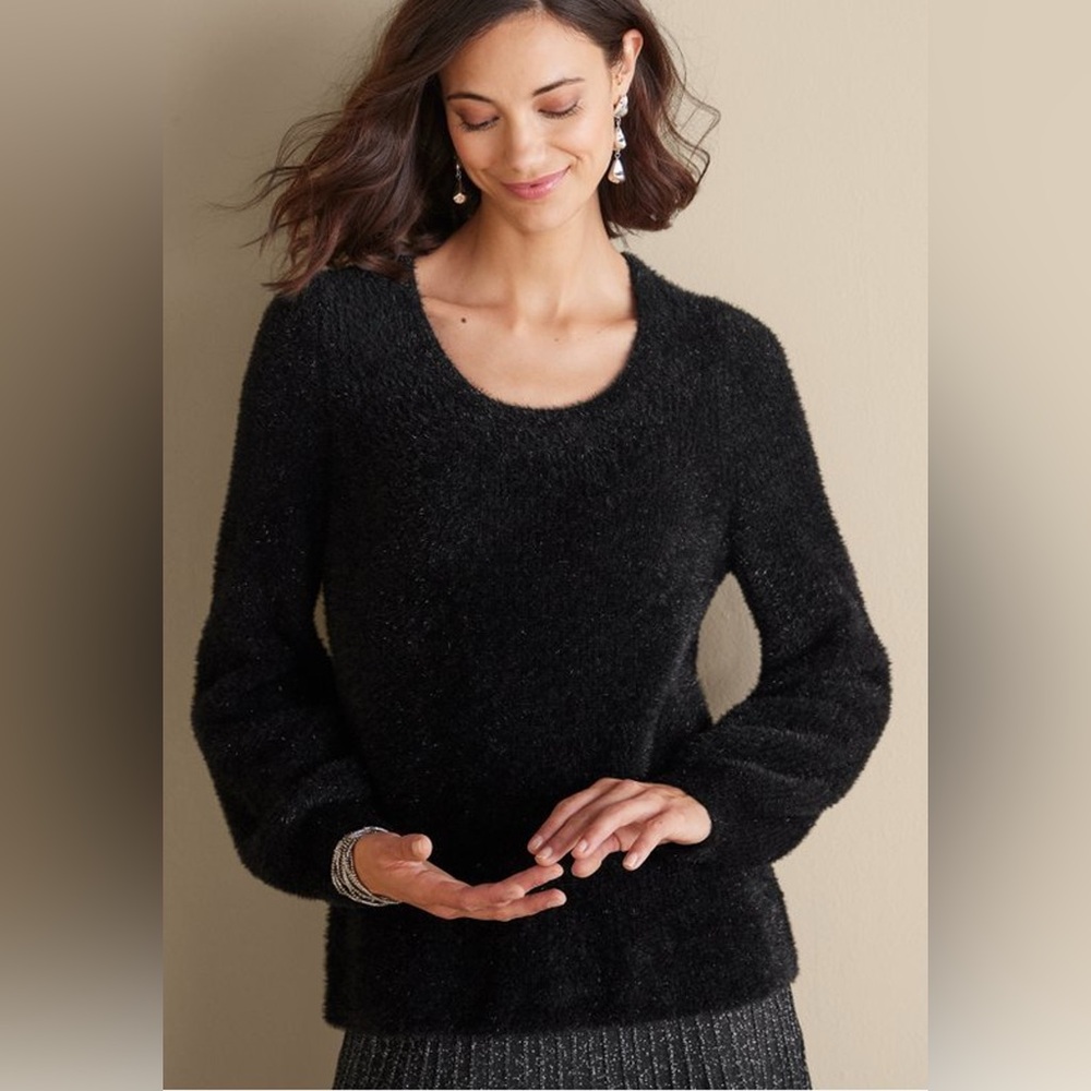 Soft Surroundings Black Tinsel Sweater
